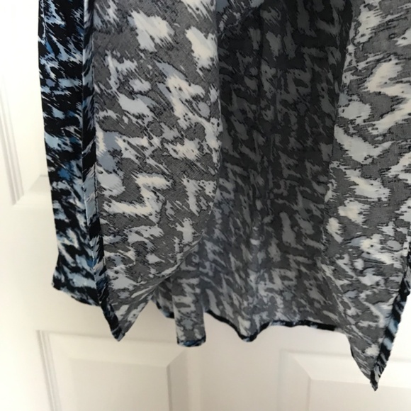 Suzy Shier Abstract Patterned Maxi Skirt L Blue Black - Picture 5 of 9